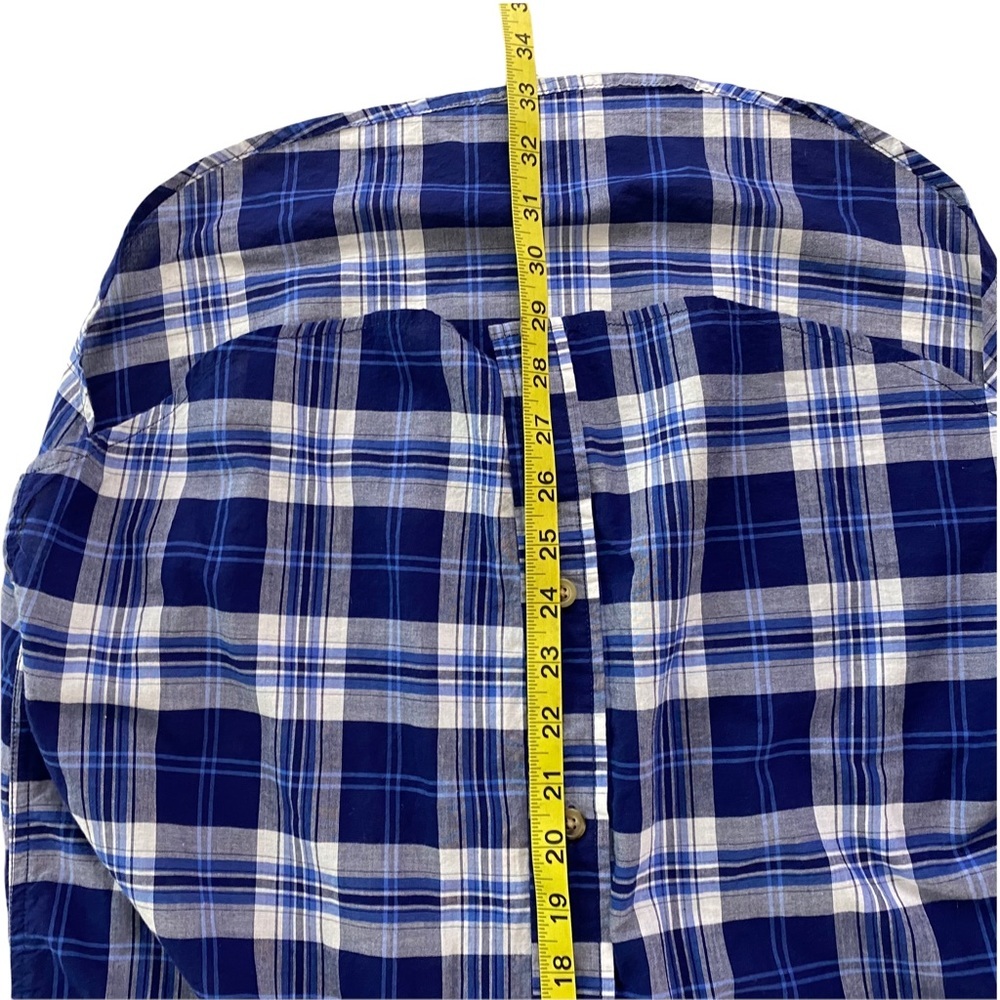 BDG Women’s Blue Plaid Long Sleeves Buttons Hi Low Cotton Shirt size S in EUC - Picture 8 of 11